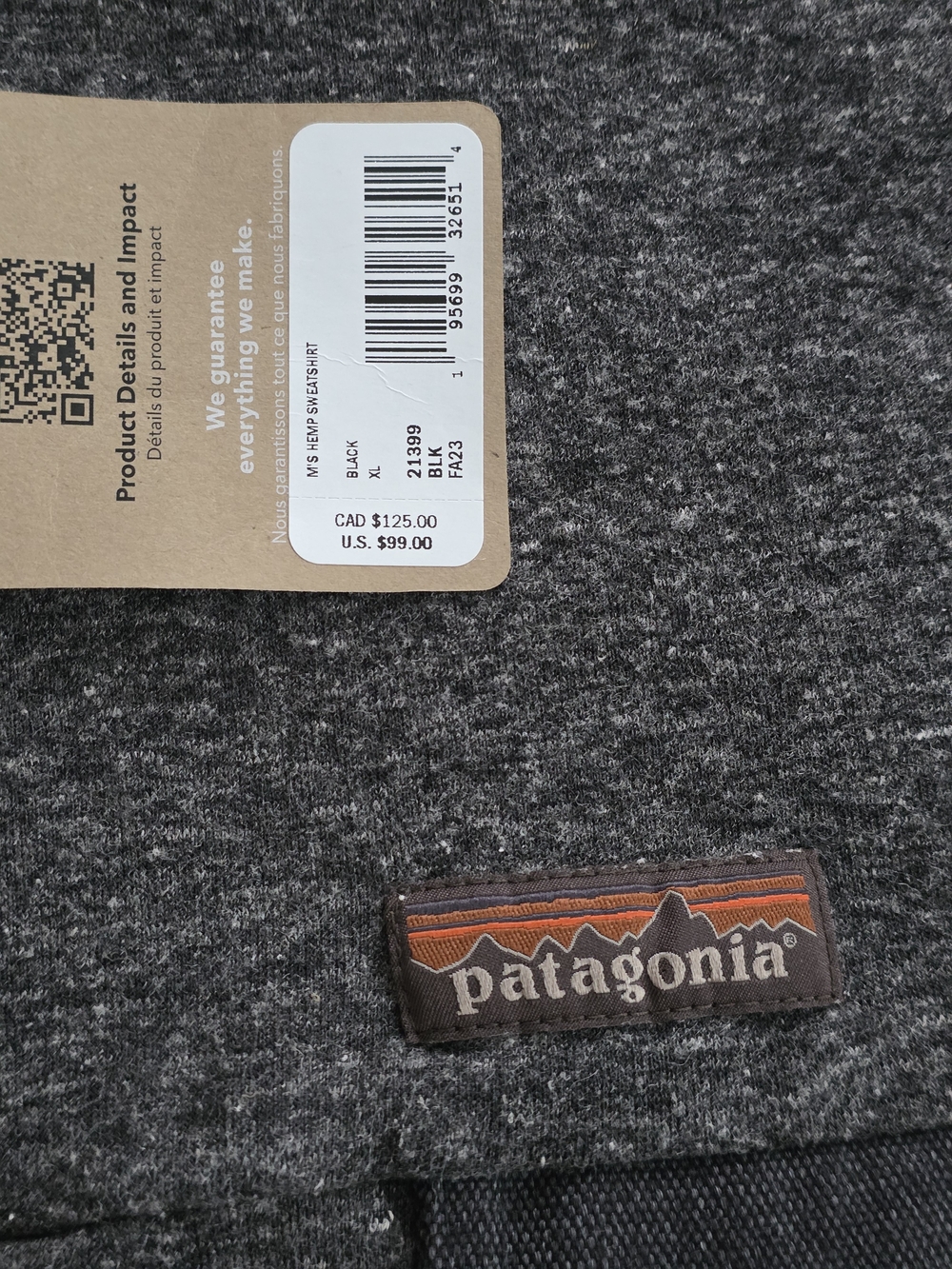 Patagonia Men's Dark Heather Gray Crewneck Sweater